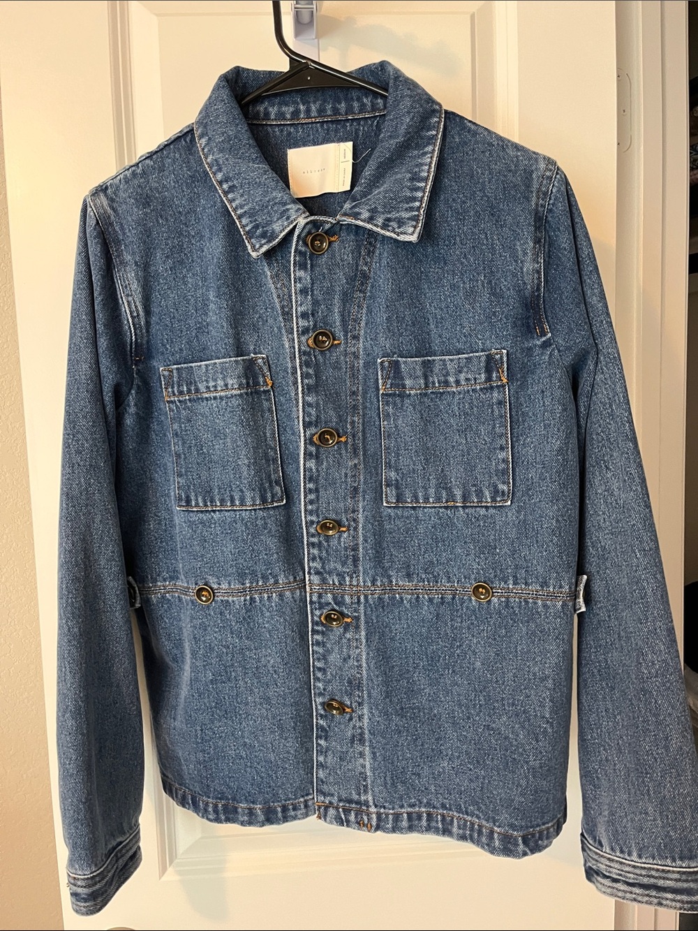 Women's Blue Denim Button-Front Jean Jacket